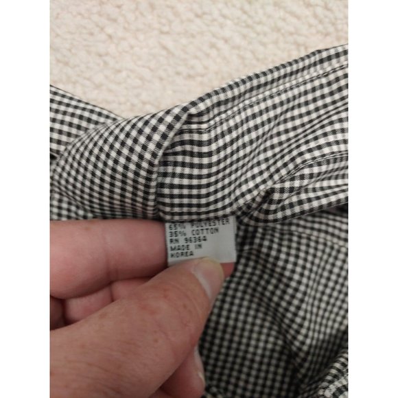 Mili Designs Button up Shirt Womens Medium Halloween Ghost‎ Black white Checked - Picture 11 of 15